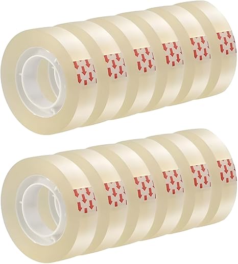 CLEAR TAPE 1 INCH (PACK OF 12)